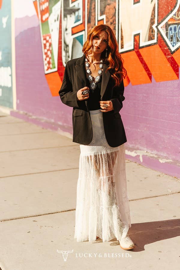 White Lace Maxi Skirt