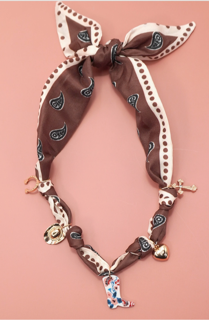 Boot Scarf Charm Necklace