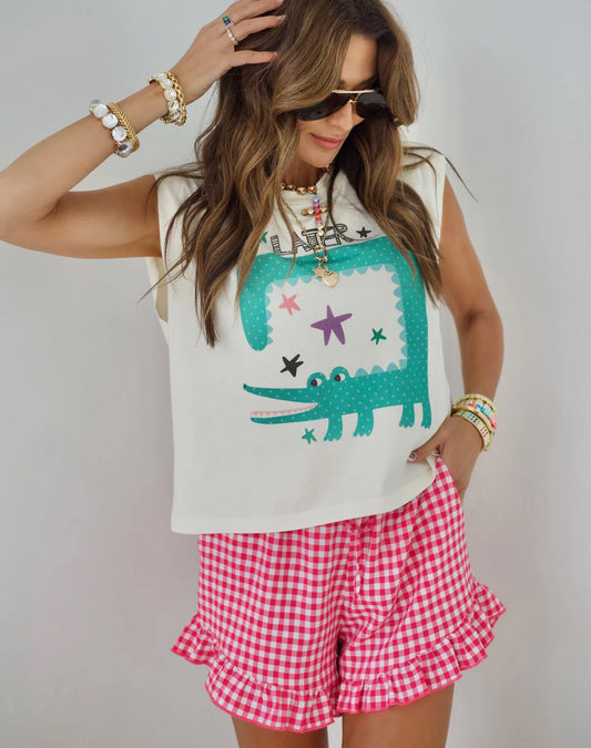 Gingham Ruffle Shorts