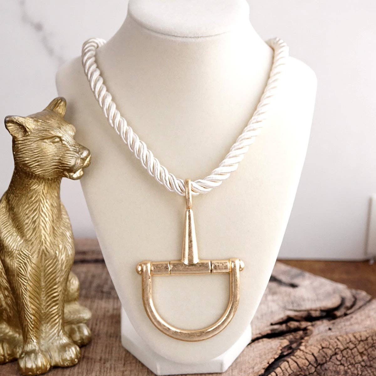 Horse Bit Pendant Statement Rope Necklace – Stable Gate