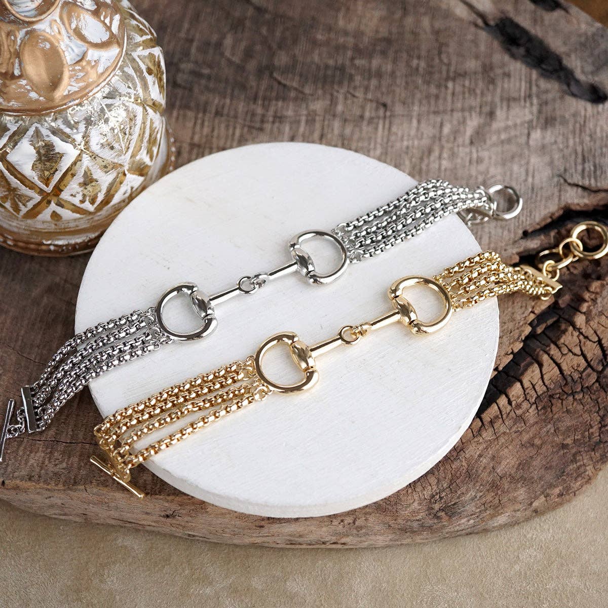 Polished Rider – Rolo Chain Horse Bit Bracelet