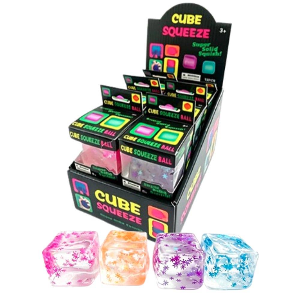 CUBE FLAKES SQUISHY SQUEEZE  TOY  12 UNITS , FLR 8103