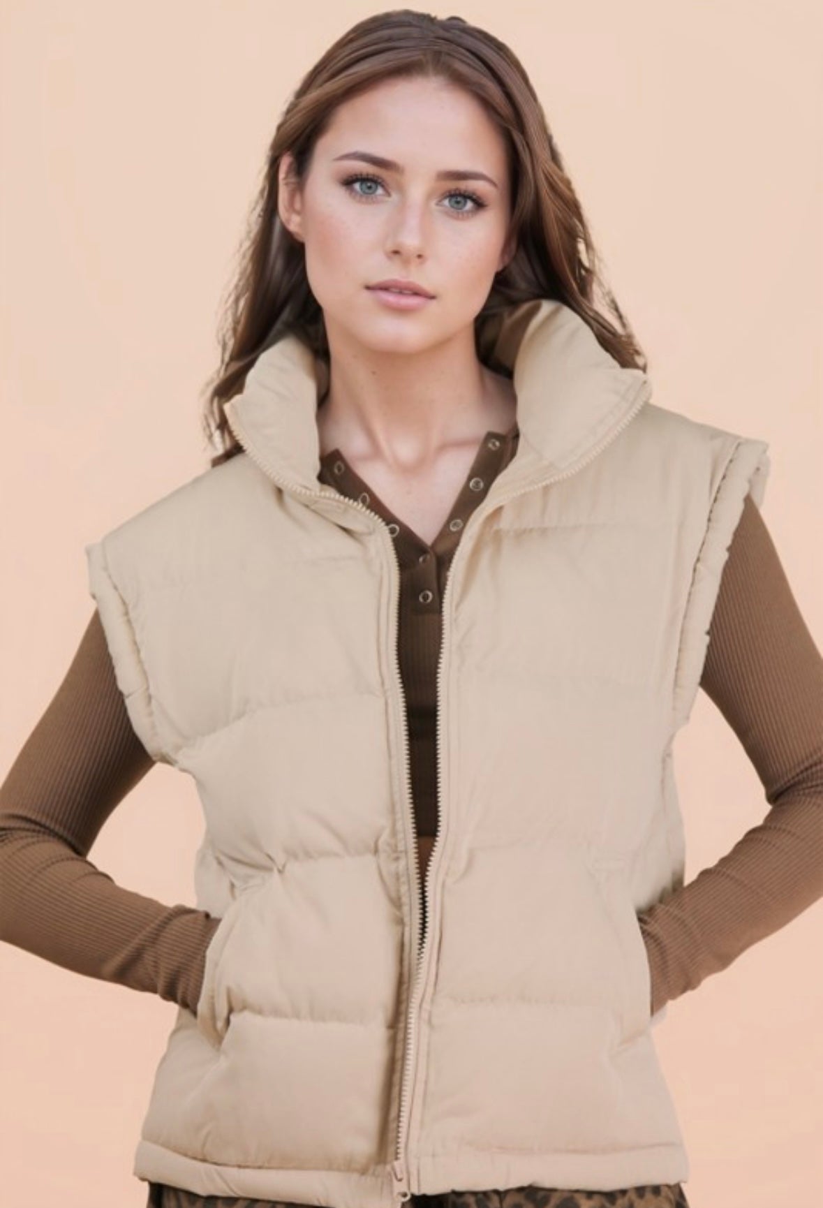 Cream Puffer Vest