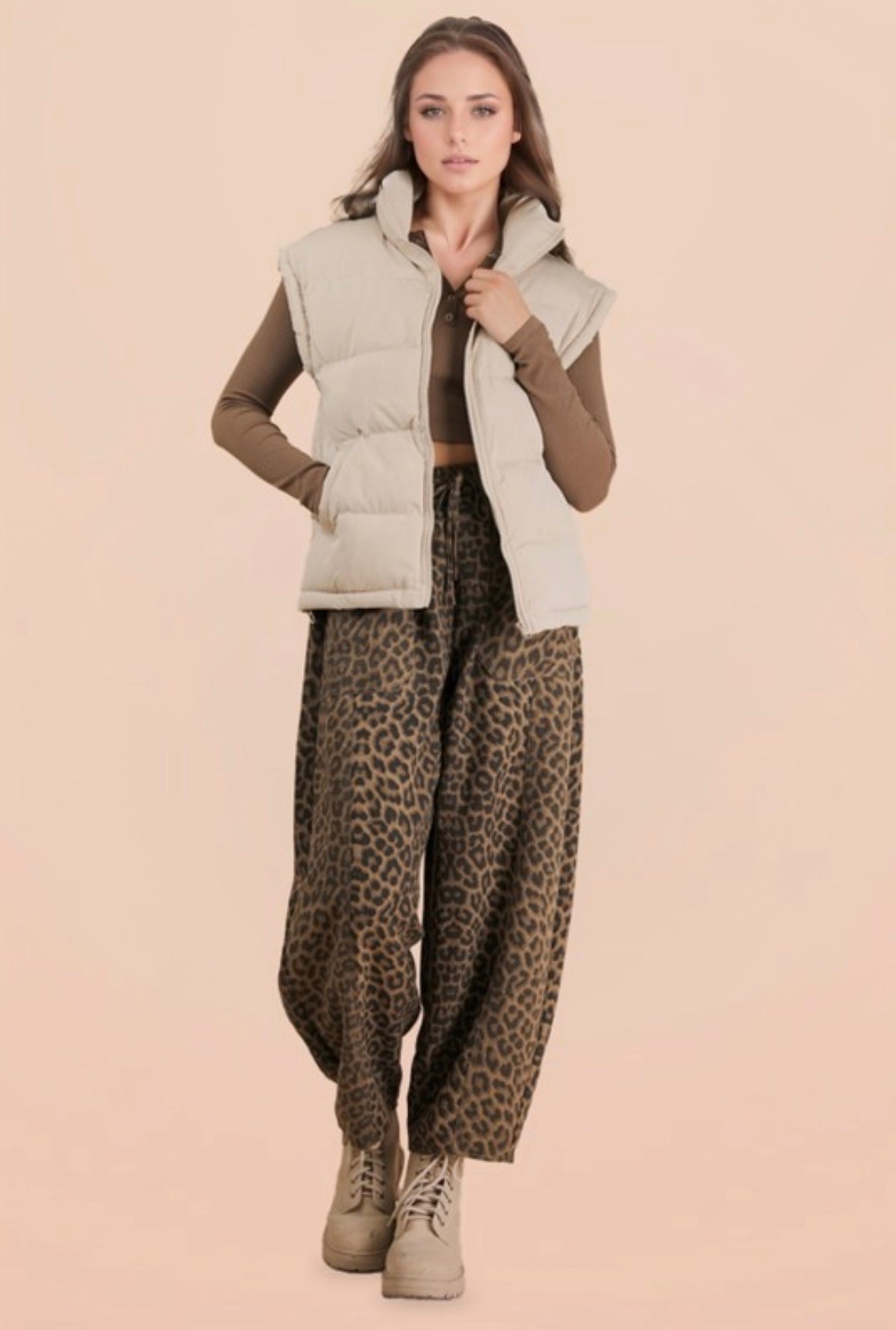 Cream Puffer Vest