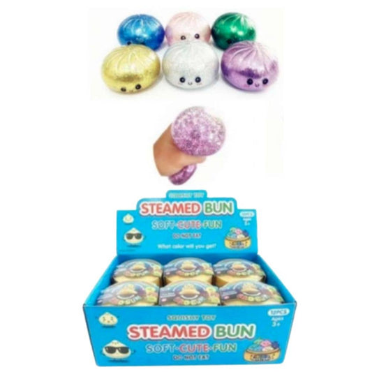 GLITTER DUMPLING SQUISHY SQUEEZE TOY  12 UNITS , FLR 4739