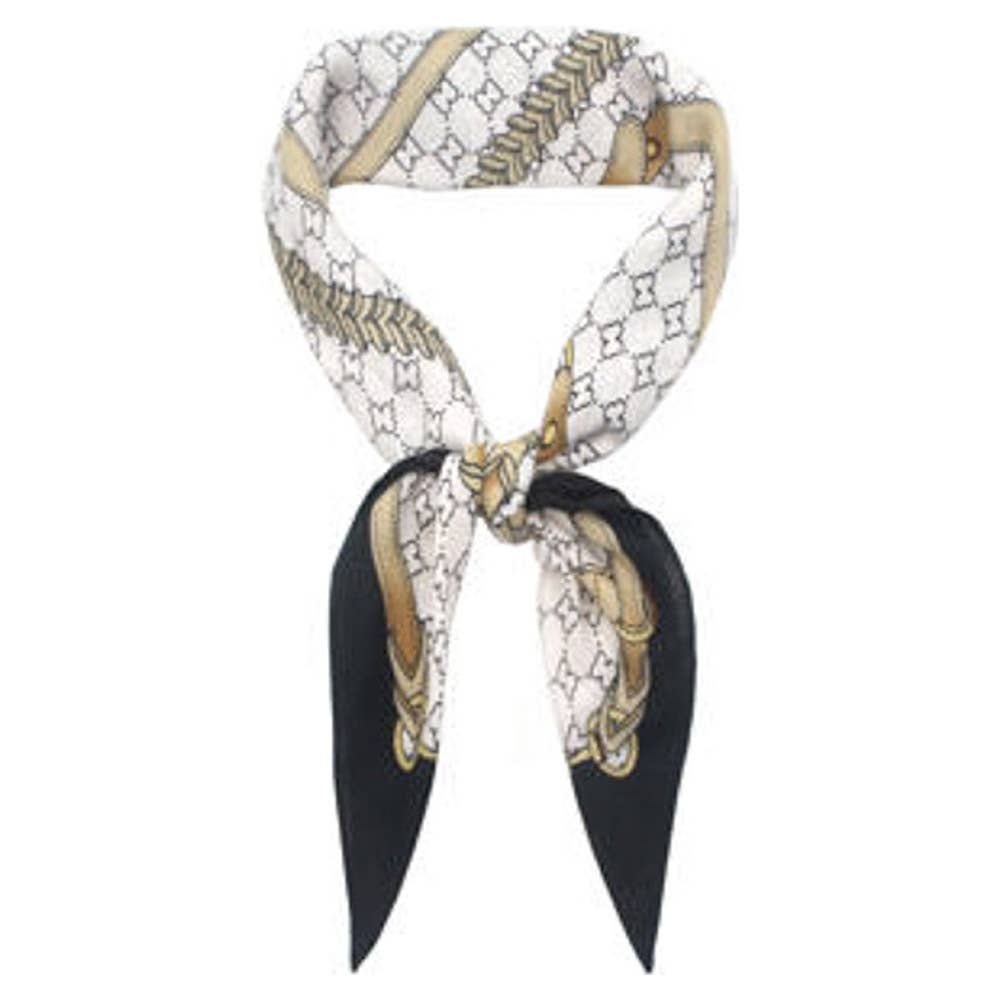 EQUESTRIAN HORSEBIT STRAP PRINT SILKY BANDANA SQ, ISC 94663