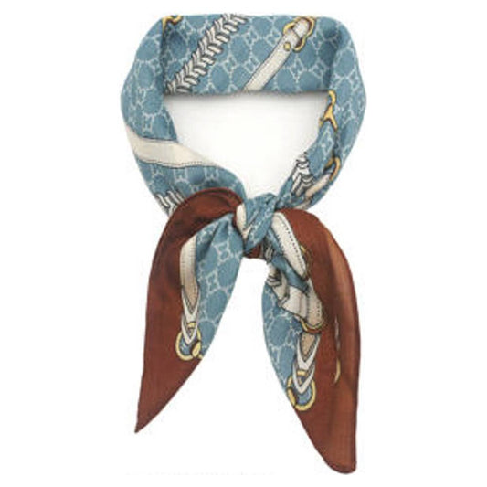 EQUESTRIAN HORSEBIT STRAP PRINT SILKY BANDANA SQ, ISC 94663
