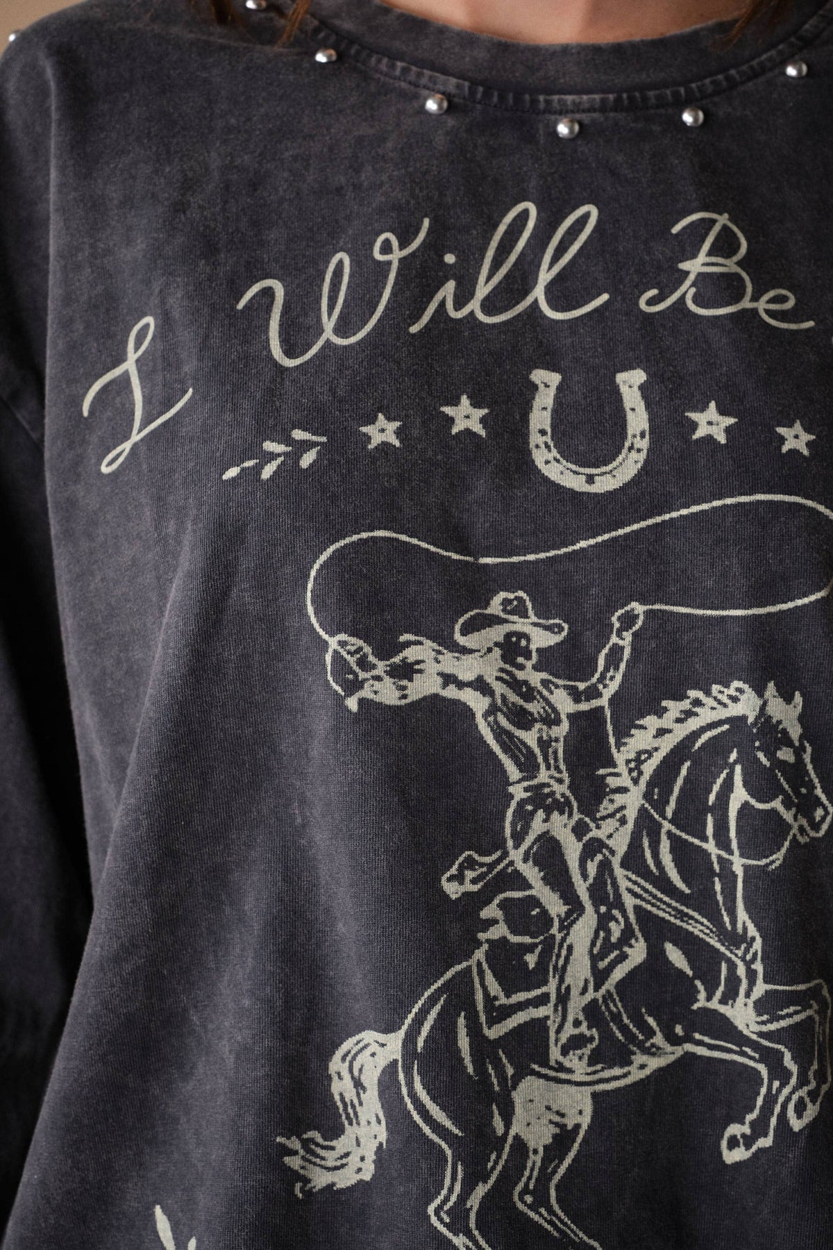 Western Studded Graphic Sweatshirt