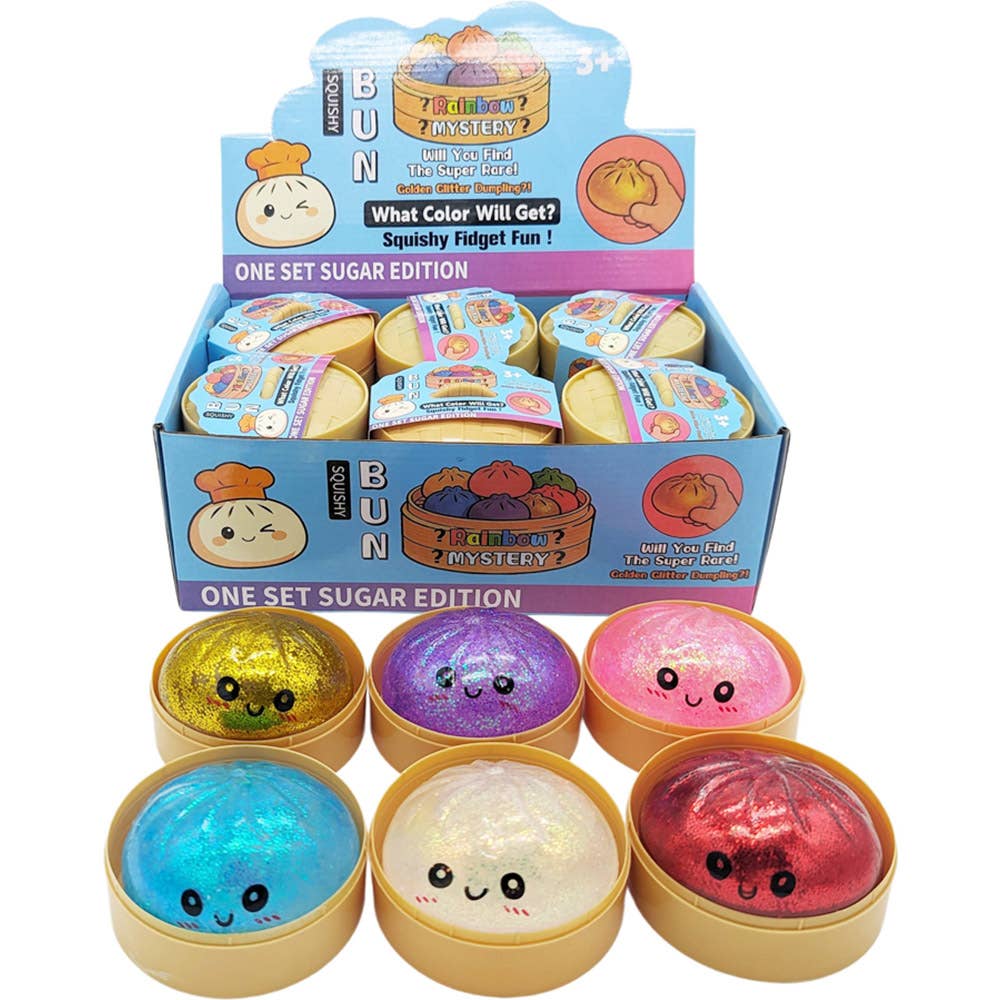 GLITTER DUMPLING SQUISHY SQUEEZE TOY, S 121034 1
